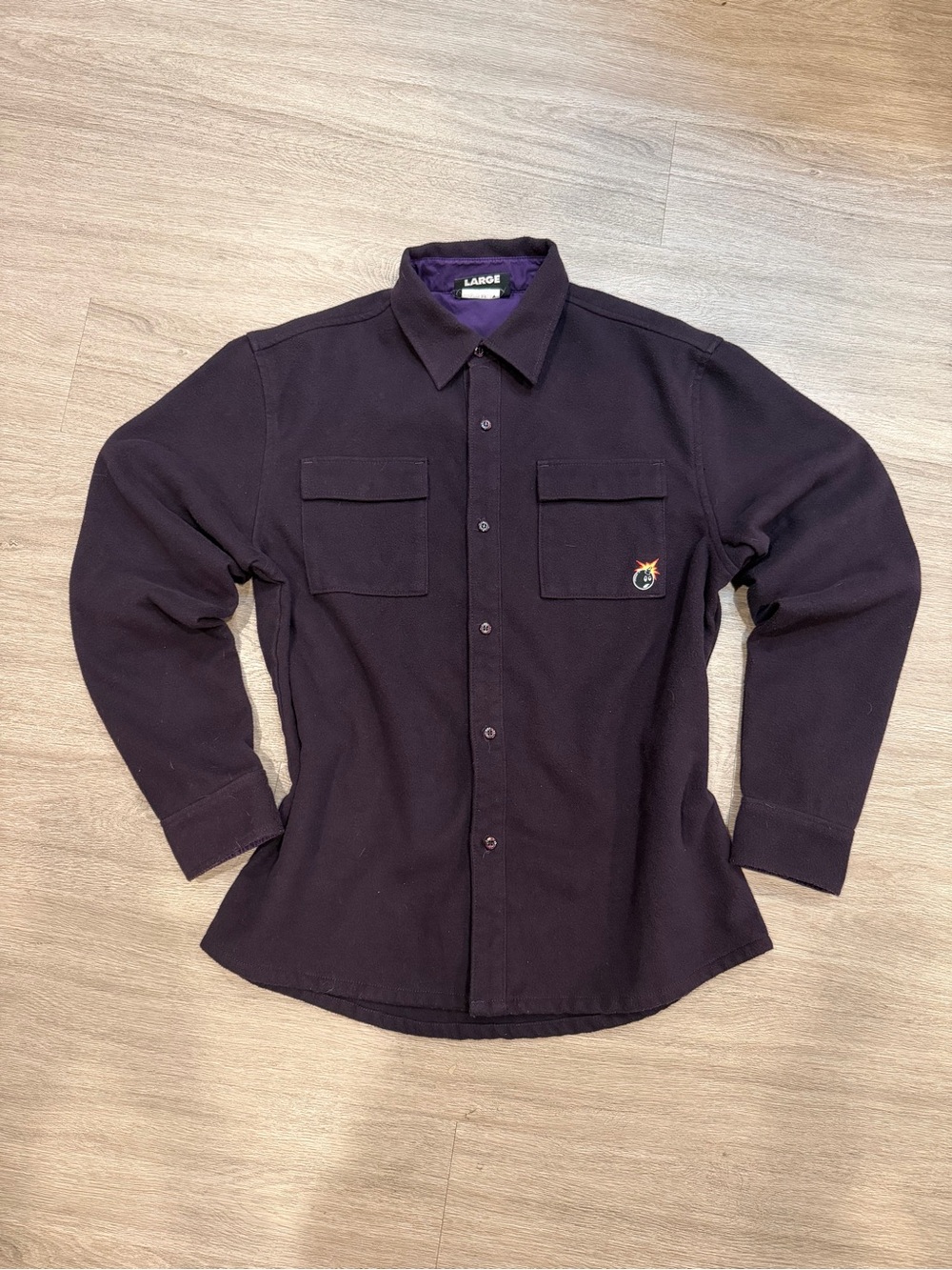 The Hundreds Men's Dark Purple Button-Up Shirt Jacket